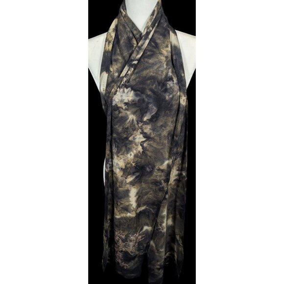 Raw7 Grunge Tie Dye Embroidered Phoenix Scarf